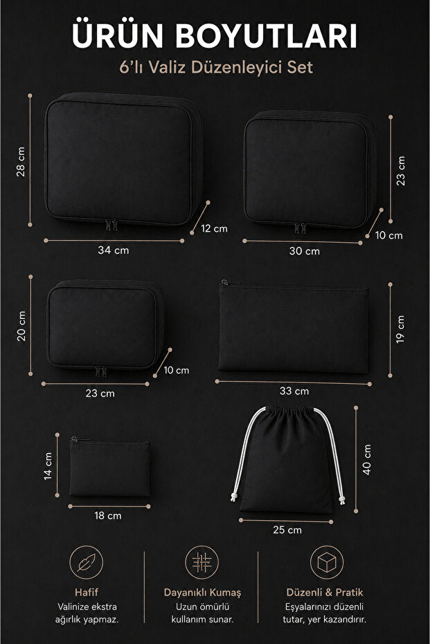 Stepora™ Bavul İçi Düzenleyici Set