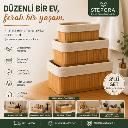 3 Lü Kare Stil Pinterest Sepet Dekoratif Ev Düzenleyici