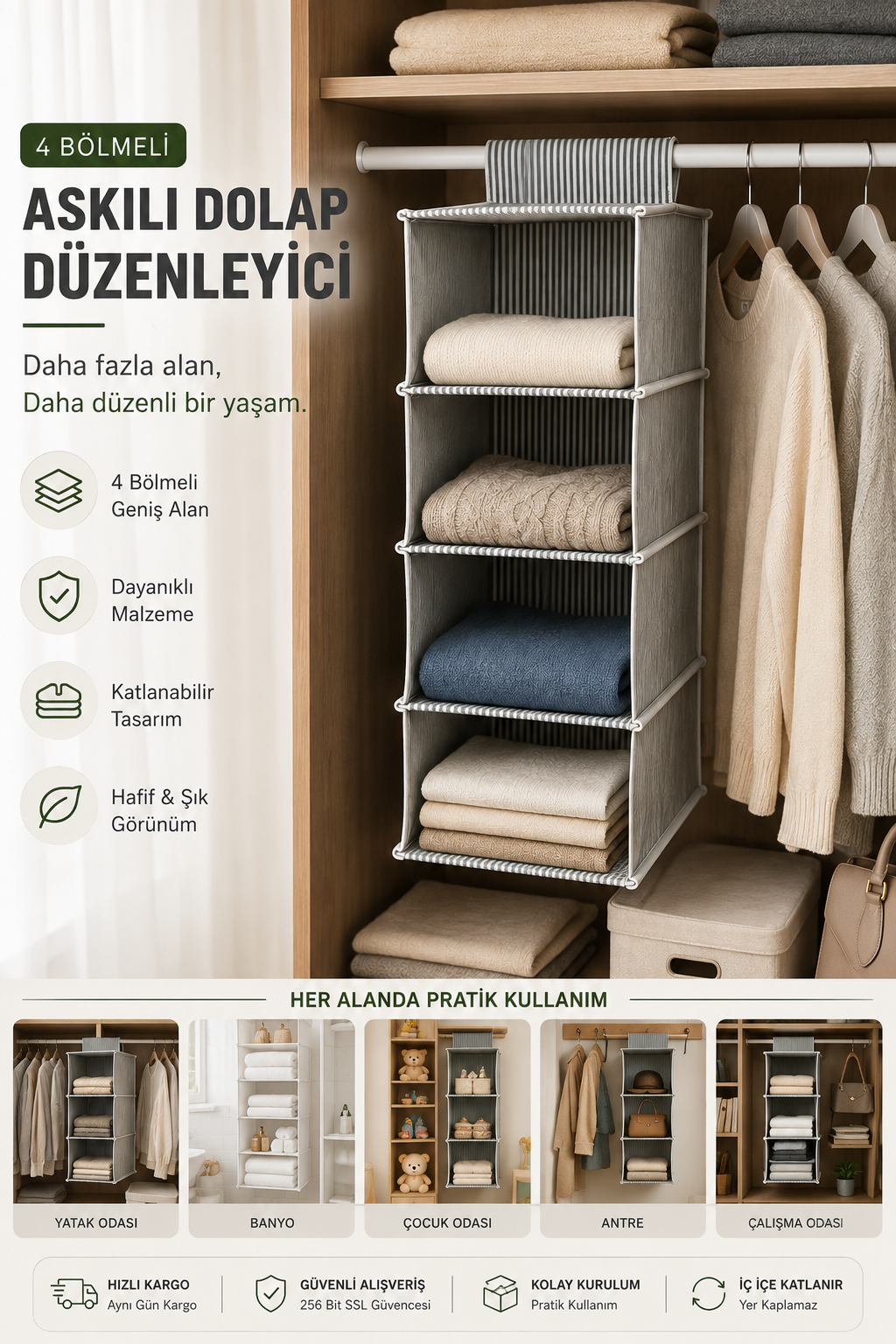 Nano Teknoloji Kumaş Dolap Düzenleyici